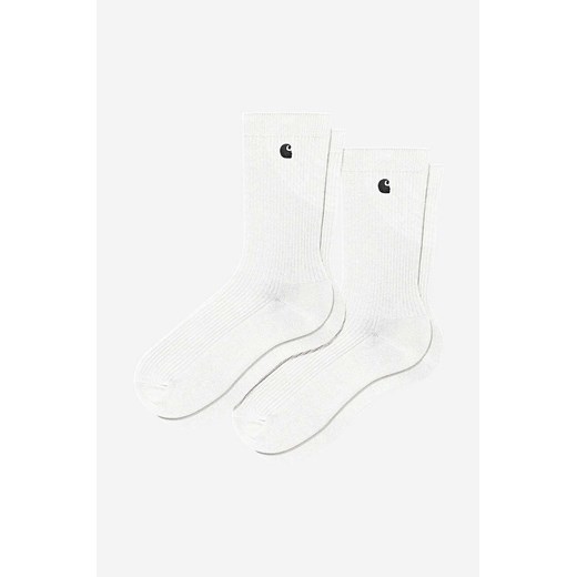 Carhartt WIP skarpetki Madison Pack Socks 2-pack kolor biały I030923-BLACK/WHIT ze sklepu PRM w kategorii Skarpetki damskie - zdjęcie 165598483