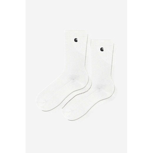 Carhartt WIP skarpetki Madison Pack Socks 2-pack kolor biały I030923-BLACK/WHIT ONE PRM