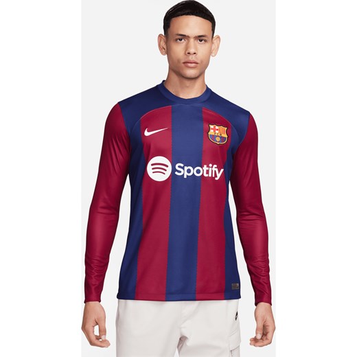 Męska koszulka piłkarska z długim rękawem Nike Dri-FIT FC Barcelona Stadium 2023/24 (wersja domowa) - Niebieski ze sklepu Nike poland w kategorii T-shirty męskie - zdjęcie 165608293