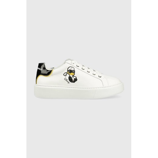Karl Lagerfeld sneakersy skórzane x Disney kolor biały KL96223D ze sklepu ANSWEAR.com w kategorii Buty sportowe damskie - zdjęcie 165629211
