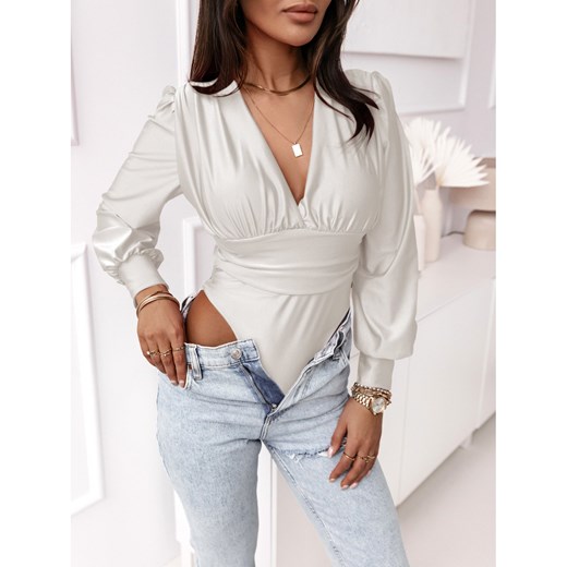 Eleganckie body z podkreśloną talią - MADAME - białe Magmac one size okazja magmac.pl