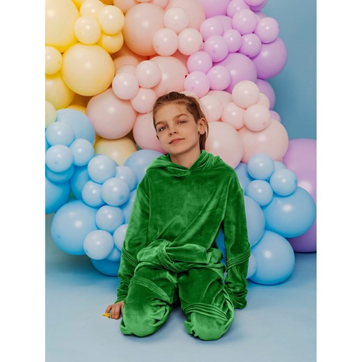 Welurowy dres dziecięcy WINKI - zielony ze sklepu magmac.pl w kategorii Dresy dziewczęce - zdjęcie 165653632