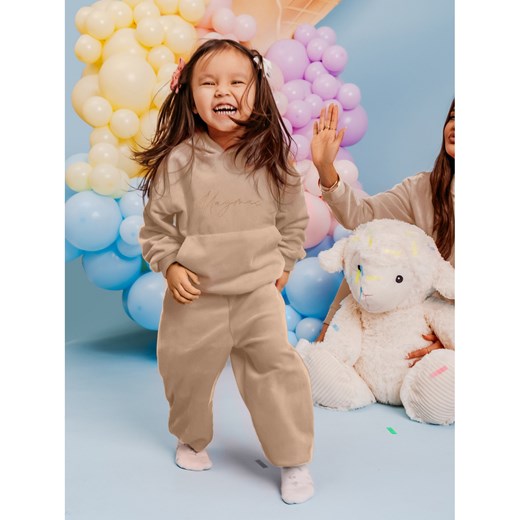 Welurowy komplet dresowy mama dziecko - GIZMO - beżowy Magmac ONE SIZE - 104/110 magmac.pl