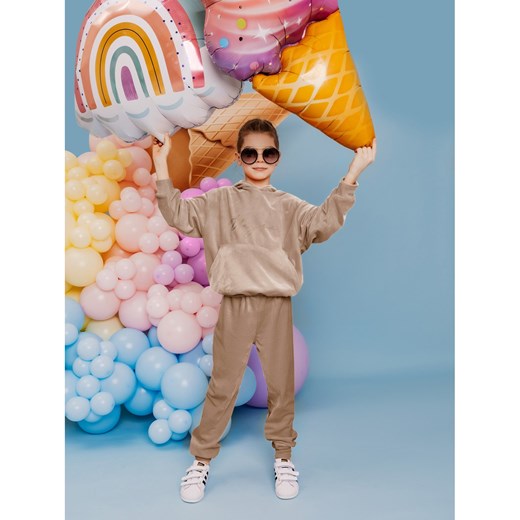 Welurowy komplet dresowy mama dziecko - GIZMO - beżowy Magmac ONE SIZE - 116/122 magmac.pl