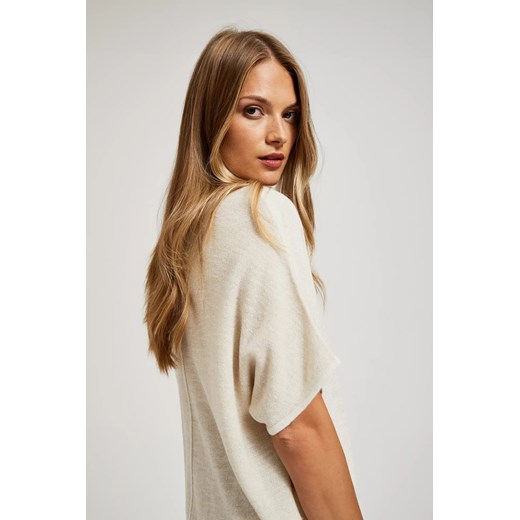 Sweter oversize z metaliczną nitką XXL Moodo.pl