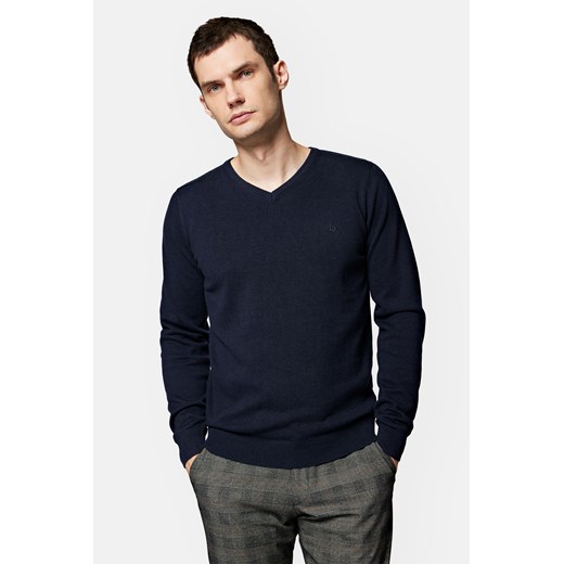 Sweter Granatowy z Bawełną w Serek Lenny ze sklepu Lancerto S.A. w kategorii Swetry męskie - zdjęcie 165664012