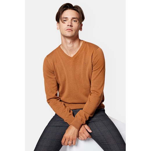 Sweter Camelowy z Bawełną w Serek Lenny ze sklepu Lancerto S.A. w kategorii Swetry męskie - zdjęcie 165664023