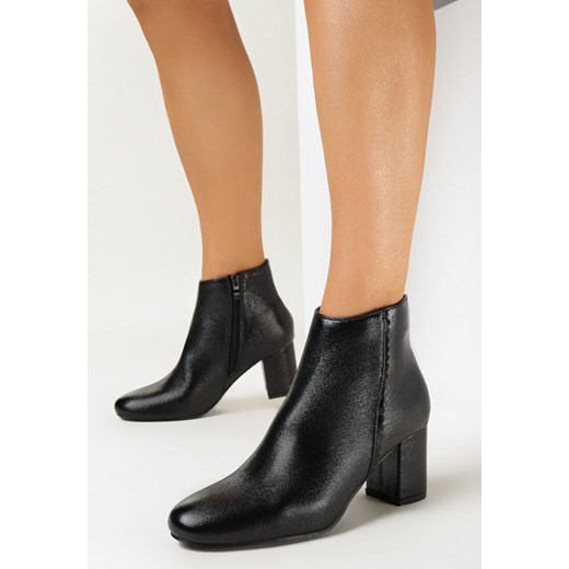 Botki czarne Born2be na zimę bez zapięcia 