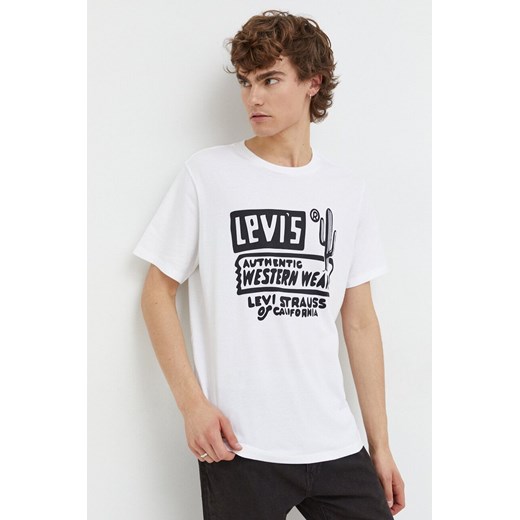 Levi&apos;s t-shirt męski kolor biały z nadrukiem ze sklepu ANSWEAR.com w kategorii T-shirty męskie - zdjęcie 165670282
