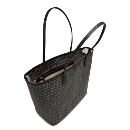Shopper bag Tory Burch ze skóry ekologicznej czarna matowa elegancka 