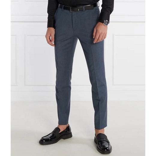 HUGO Spodnie chino Hesten232X | Slim Fit | z dodatkiem wełny ze sklepu Gomez Fashion Store w kategorii Spodnie męskie - zdjęcie 165670882