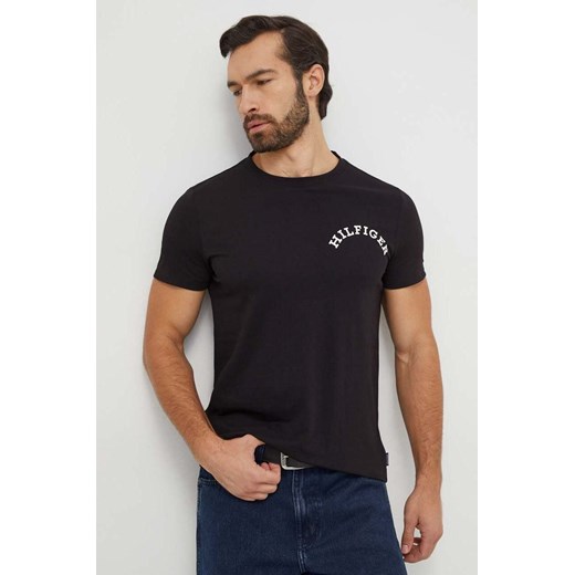 Tommy Hilfiger t-shirt bawełniany męski kolor czarny z nadrukiem MW0MW33686 ze sklepu ANSWEAR.com w kategorii T-shirty męskie - zdjęcie 165675130