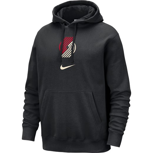Męska bluza z kapturem Nike NBA Portland Trail Blazers Club Fleece City Edition - Czerń ze sklepu Nike poland w kategorii Bluzy męskie - zdjęcie 165677424