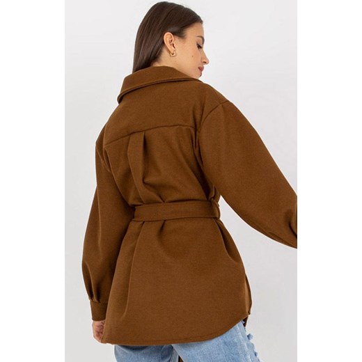 Płaszcz damski brązowy EM-PL-2939.85, Kolor brązowy, Rozmiar one size, City donna ze sklepu Primodo w kategorii Płaszcze damskie - zdjęcie 165678863