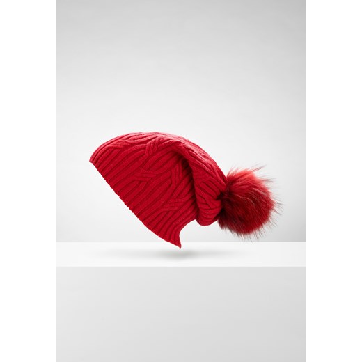 Czerwona zimowa czapka smerfetka ze splotem ze sklepu Molton w kategorii Czapki zimowe damskie - zdjęcie 165687051
