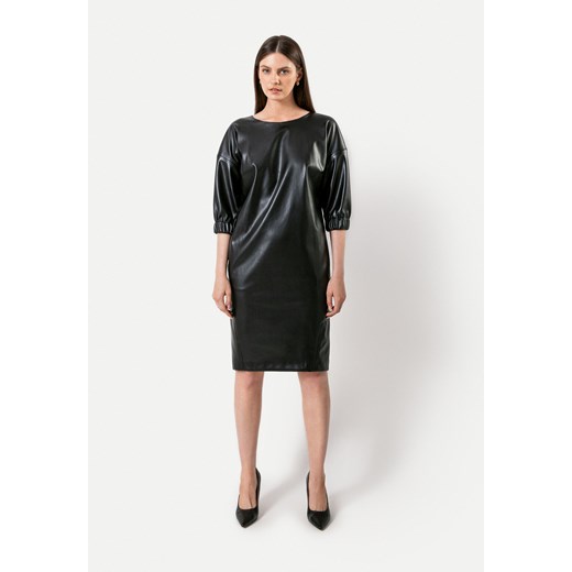 Czarna sukienka z eko skóry ze sklepu Molton w kategorii Sukienki - zdjęcie 165687130