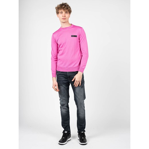 Plein Sport Sweter "Merino" | MPPS90148 | Mężczyzna | Różowy ze sklepu ubierzsie.com w kategorii Swetry męskie - zdjęcie 165699882