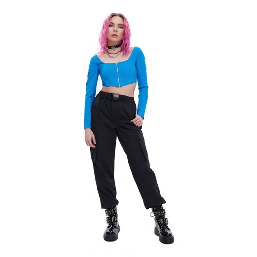 Cropp - Czarne joggery cargo - czarny Cropp 42 okazyjna cena Cropp