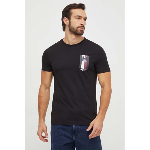 T-shirt męski Tommy Hilfiger czarny z krótkim rękawem 
