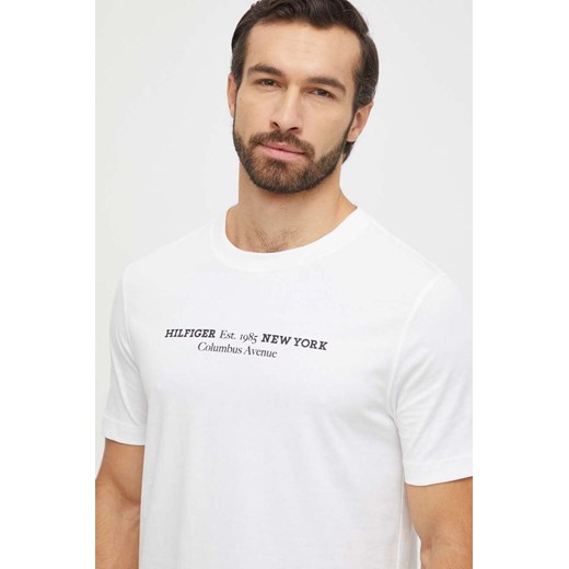 Tommy Hilfiger t-shirt bawełniany męski kolor biały z nadrukiem MW0MW33895 ze sklepu ANSWEAR.com w kategorii T-shirty męskie - zdjęcie 165706940