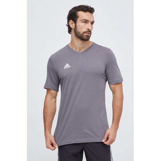 adidas Performance t-shirt Entrada 22 kolor szary z aplikacją  HC0449 ze sklepu ANSWEAR.com w kategorii T-shirty męskie - zdjęcie 165706980