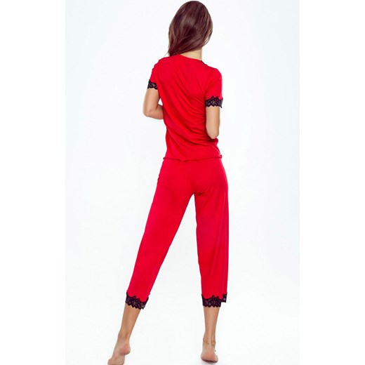 Piżama damska czerwona Aster, Kolor czerwono-czarny, Rozmiar S, Eldar ze sklepu Intymna w kategorii Piżamy damskie - zdjęcie 165707054