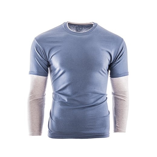 Bluza męska longsleeve NOK - niebieska ze sklepu Risardi w kategorii T-shirty męskie - zdjęcie 165707594