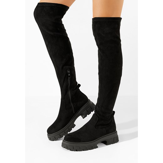 Czarne długie kozaki za kolano Harra ze sklepu Zapatos w kategorii Kozaki damskie - zdjęcie 165710800