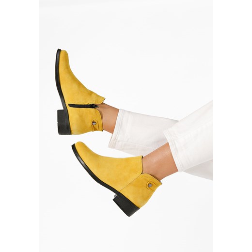 Żółte botki damskie skórzane Dalea V5 ze sklepu Zapatos w kategorii Botki - zdjęcie 165710830