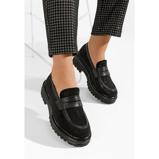 Czarne eleganckie mokasyny damskie Libre V2 ze sklepu Zapatos w kategorii Półbuty damskie - zdjęcie 165710831