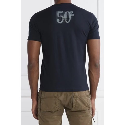 Czarny t-shirt męski Aeronautica Militare z krótkim rękawem 