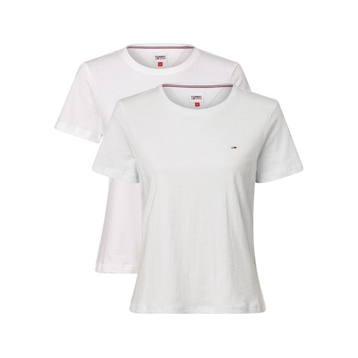 Tommy Jeans T-shirty pakowane po 2 szt. Kobiety Bawełna biały jednolity ze sklepu vangraaf w kategorii Bluzki damskie - zdjęcie 165717061