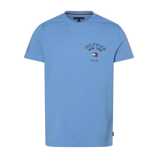Tommy Hilfiger T-shirt męski Mężczyźni Bawełna jasnoniebieski nadruk ze sklepu vangraaf w kategorii T-shirty męskie - zdjęcie 165717081