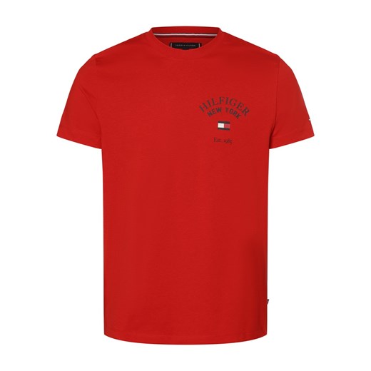 Tommy Hilfiger T-shirt męski Mężczyźni Bawełna czerwony nadruk ze sklepu vangraaf w kategorii T-shirty męskie - zdjęcie 165717082