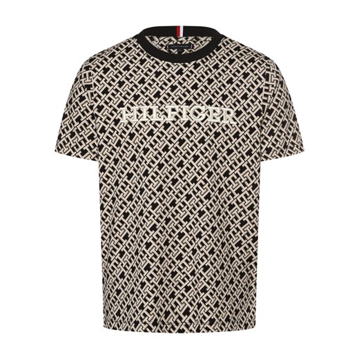 Tommy Hilfiger T-shirt męski Mężczyźni Bawełna czarny wzorzysty ze sklepu vangraaf w kategorii T-shirty męskie - zdjęcie 165717083