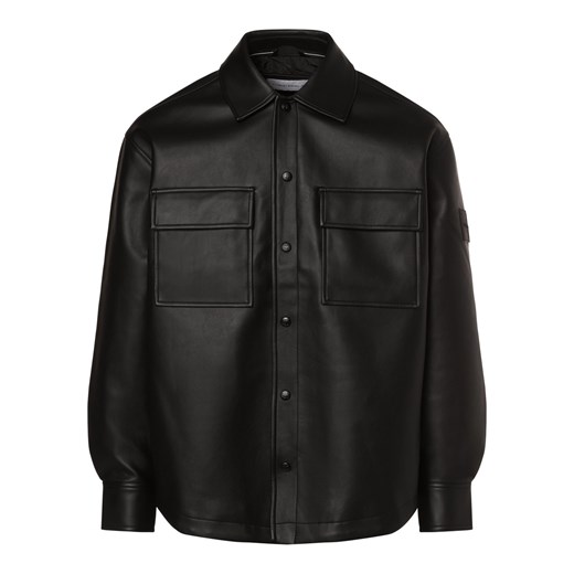 Calvin Klein Jeans Męska kurtka skórzana Mężczyźni Comfort Fit czarny jednolity S vangraaf