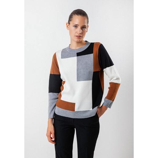 Sweter w geometryczne wzory Molton XL Molton