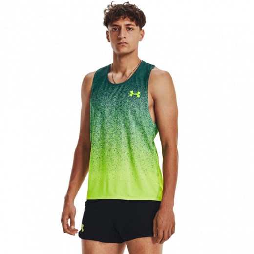 Męski top do biegania Under Armour UA RUSH™ Run Singlet - zielony ze sklepu Sportstylestory.com w kategorii T-shirty męskie - zdjęcie 165739570