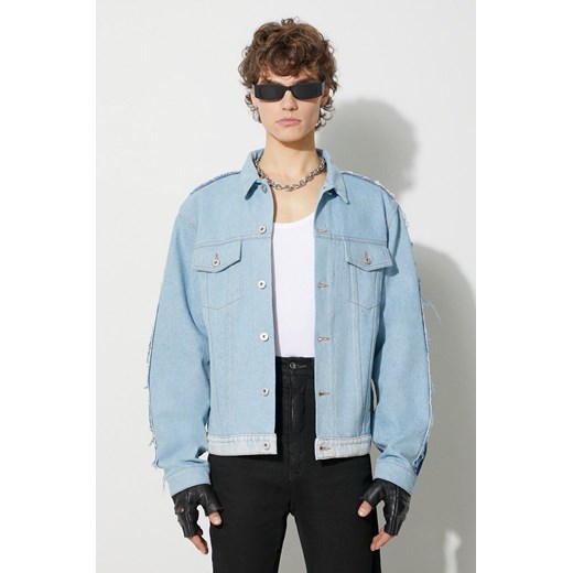 Heron Preston kurtka jeansowa Washed Insideout Reg Jkt męska kolor niebieski przejściowa HMYE013F23DEN0014500 ze sklepu PRM w kategorii Kurtki męskie - zdjęcie 165739654