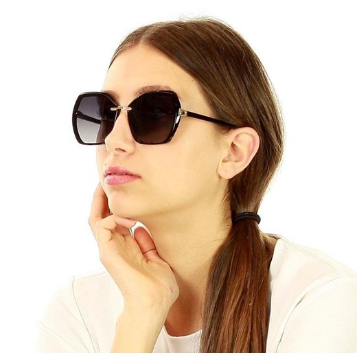 Zmysłowe okulary przeciwsłoneczne MAZZINI GEO CHIC czarny Looks Style Eyewaer uniwersalny Verostilo wyprzedaż