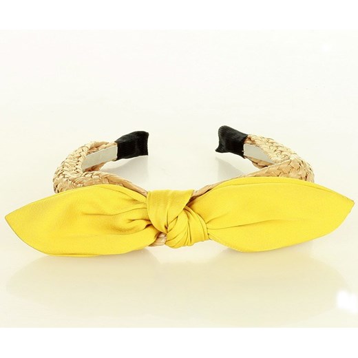 Pleciona opaska na włosy koszyk slow fashion żółty MAZZINI ze sklepu Verostilo w kategorii Opaski do włosów - zdjęcie 165744061