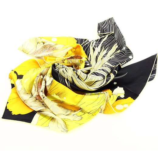 Chusta na głowę apaszka z jedwabiu na prezent - MARCO MAZZINI multi żółty złoty czarny ze sklepu Verostilo w kategorii Szaliki i chusty damskie - zdjęcie 165744072