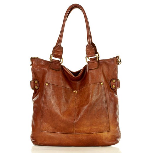 Torebka skórzana XL shopper vintage bag z kieszeniami vera pelle - MARCO MAZZINI uniwersalny wyprzedaż Verostilo