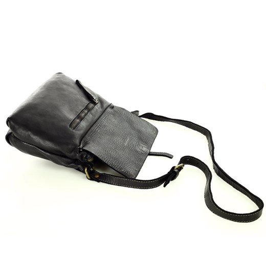 MARCO MAZZINI Torebka skórzana messenger retro bag czarny uniwersalny wyprzedaż Verostilo