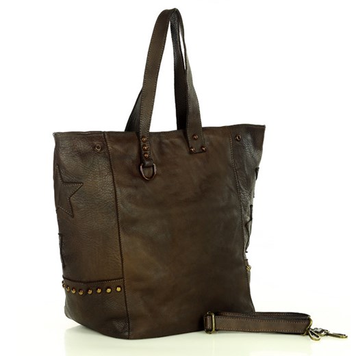 MARCO MAZZINI Oryginalna Torba damska skórzana z kieszonką shopper leather star uniwersalny okazja Verostilo