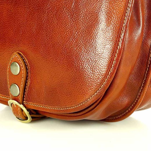 Duża włoska torebka listonoszka typu saddle bag MARCO MAZZINI - Toscania Genuine Leather uniwersalny wyprzedaż Verostilo