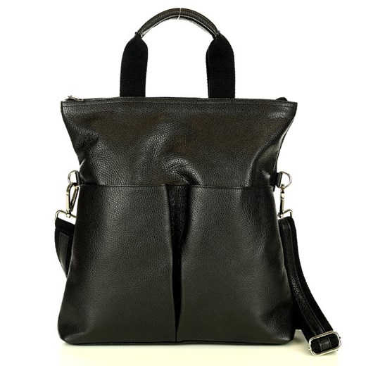 Nowoczesna torebka skórzana MAZZINI - Gala New czarna ze sklepu Verostilo w kategorii Torby Shopper bag - zdjęcie 165746560