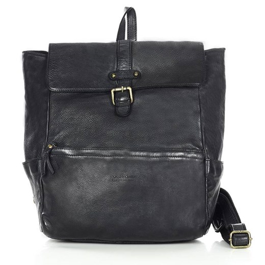 Plecak na laptopa skórzany damski - MARCO MAZZINI czarny ze sklepu Verostilo w kategorii Plecaki - zdjęcie 165747623
