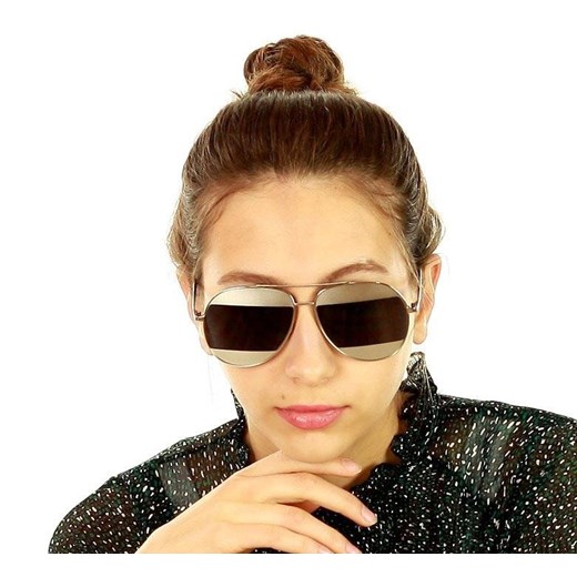 Nowoczesne okulary przeciwsłoneczne pilotki MAZZINI AVIATOR SPLIT srebrny Looks Style Eyewaer uniwersalny Verostilo wyprzedaż