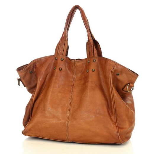 Marco Mazzini Torebka designerska shopper bag vera pelle skóra brąz karmel ze sklepu Verostilo w kategorii Torby Shopper bag - zdjęcie 165747872
